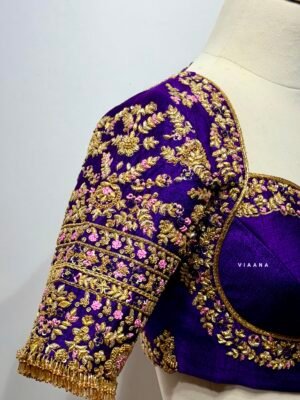 Floral design bridal aari/maggam handwork blouse