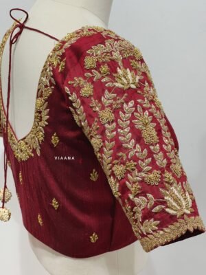 Zardozi floral handwork blouse