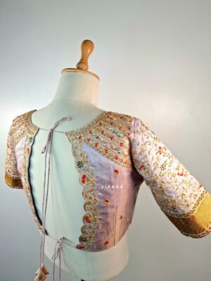 Intricate Zardozi, cutdana and threadwork embroidery